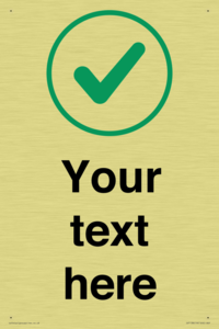 Custom plain background, green tick in circle sign